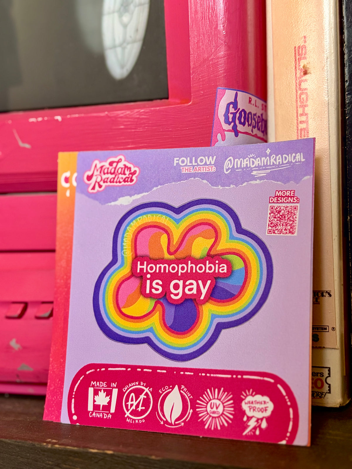 Bold Waterproof Vinyl Sticker - 'Homophobia is Gay' - Empowering Message for Change