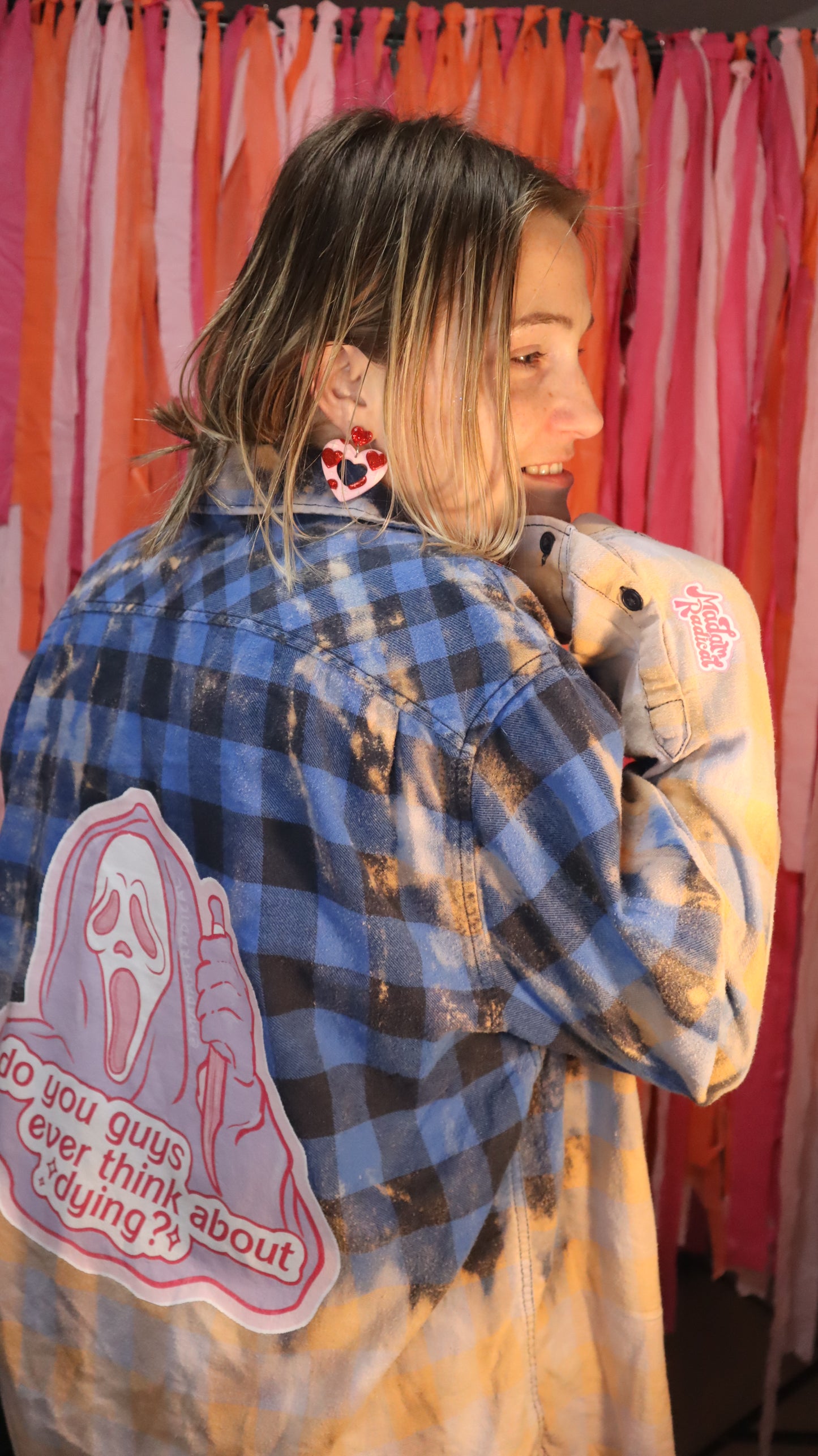 Ghostface Horror Movie Bleach Dip Dyed Distressed Grunge