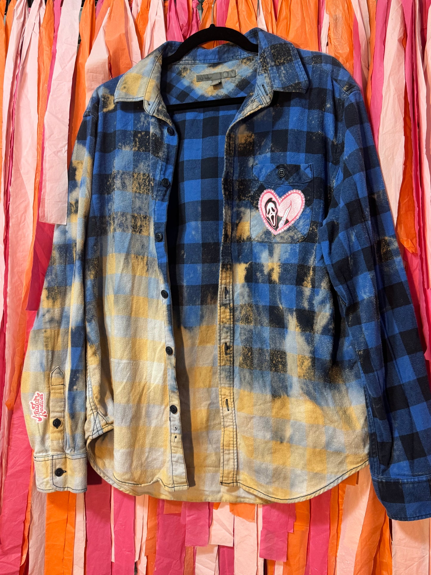 Ghostface Horror Movie Bleach Dip Dyed Distressed Grunge