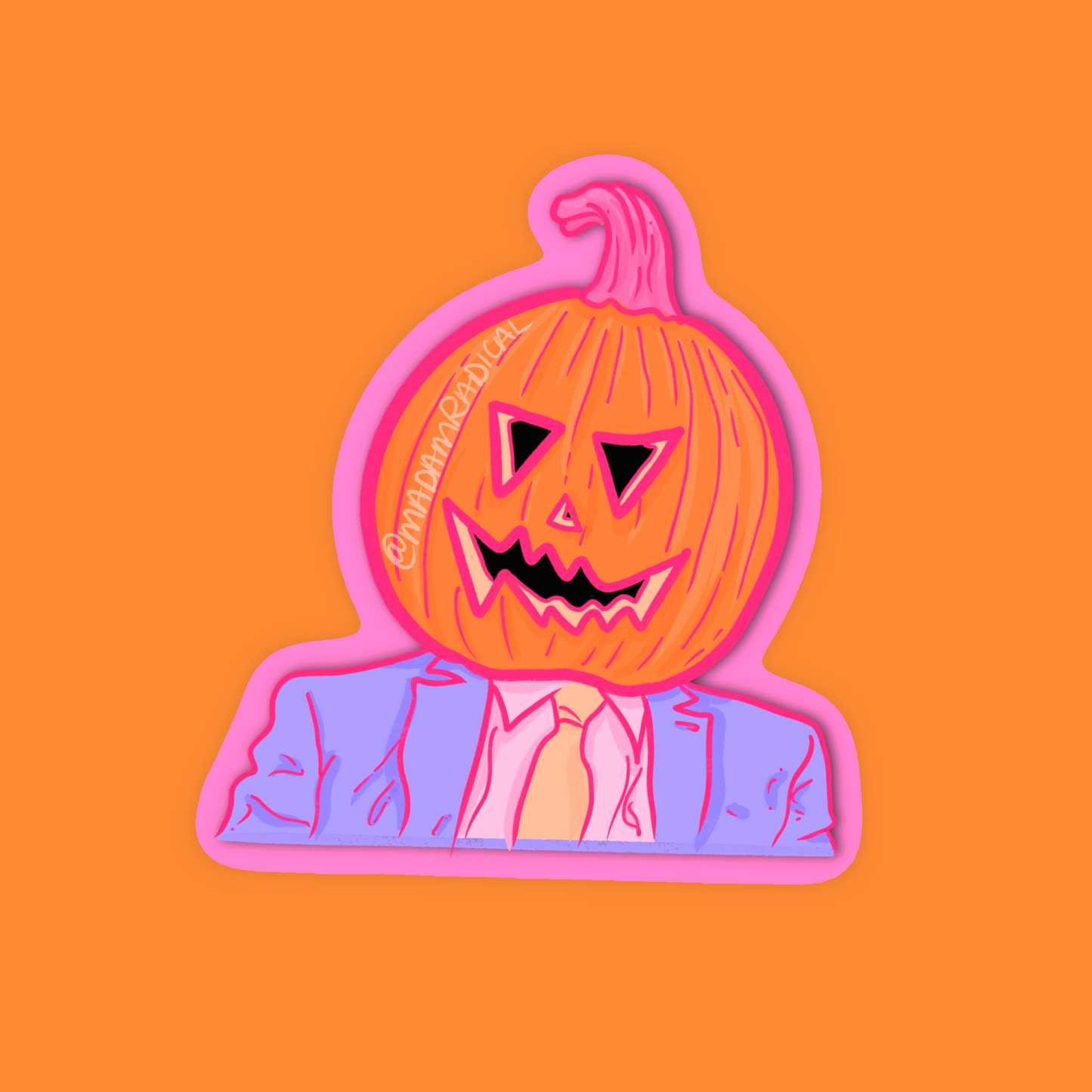 Dwight Pumpkin Head Halloween Nostaglia Novelty Waterproof Vinyl Sticker DTF