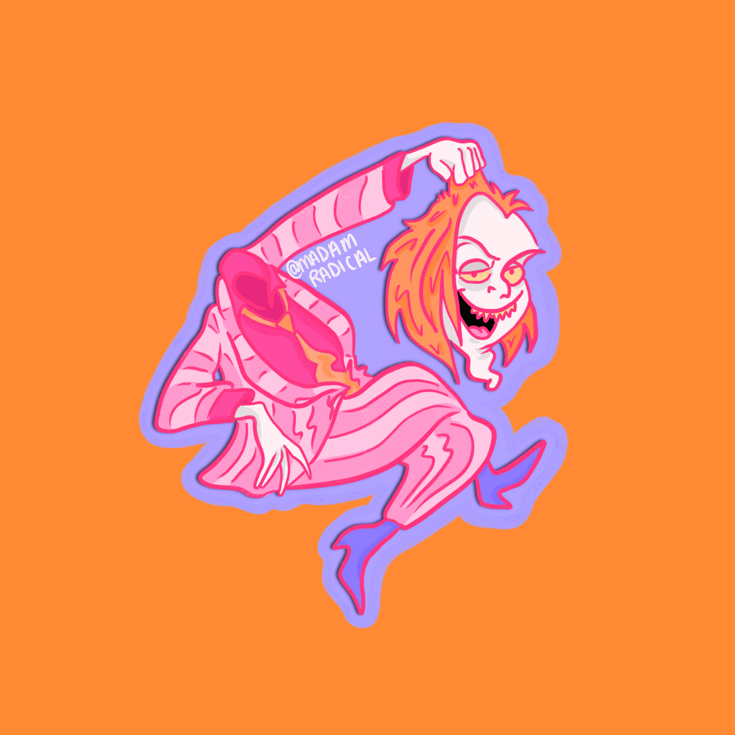 Beetlejuice Animated Halloween Nostaglia Novelty Waterproof Vinyl Sticker DTF