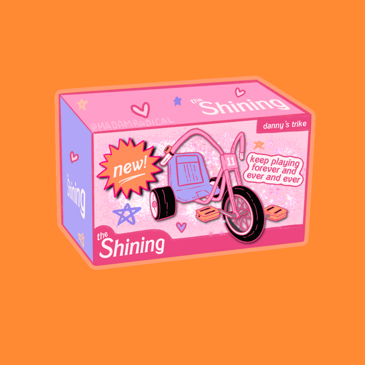 The Shining Barbie Danny's Trike Halloween Nostaglia Novelty Waterproof Vinyl Sticker DTF