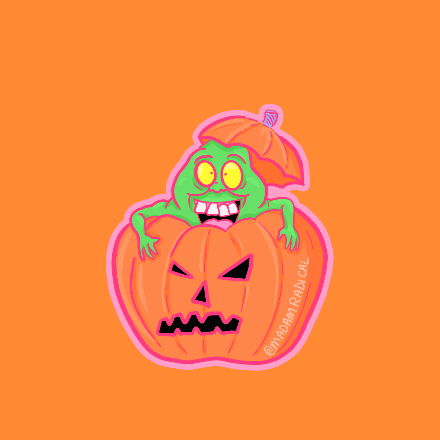 Slimer Ghostbusters Halloween Nostaglia Novelty Waterproof Vinyl Sticker DTF