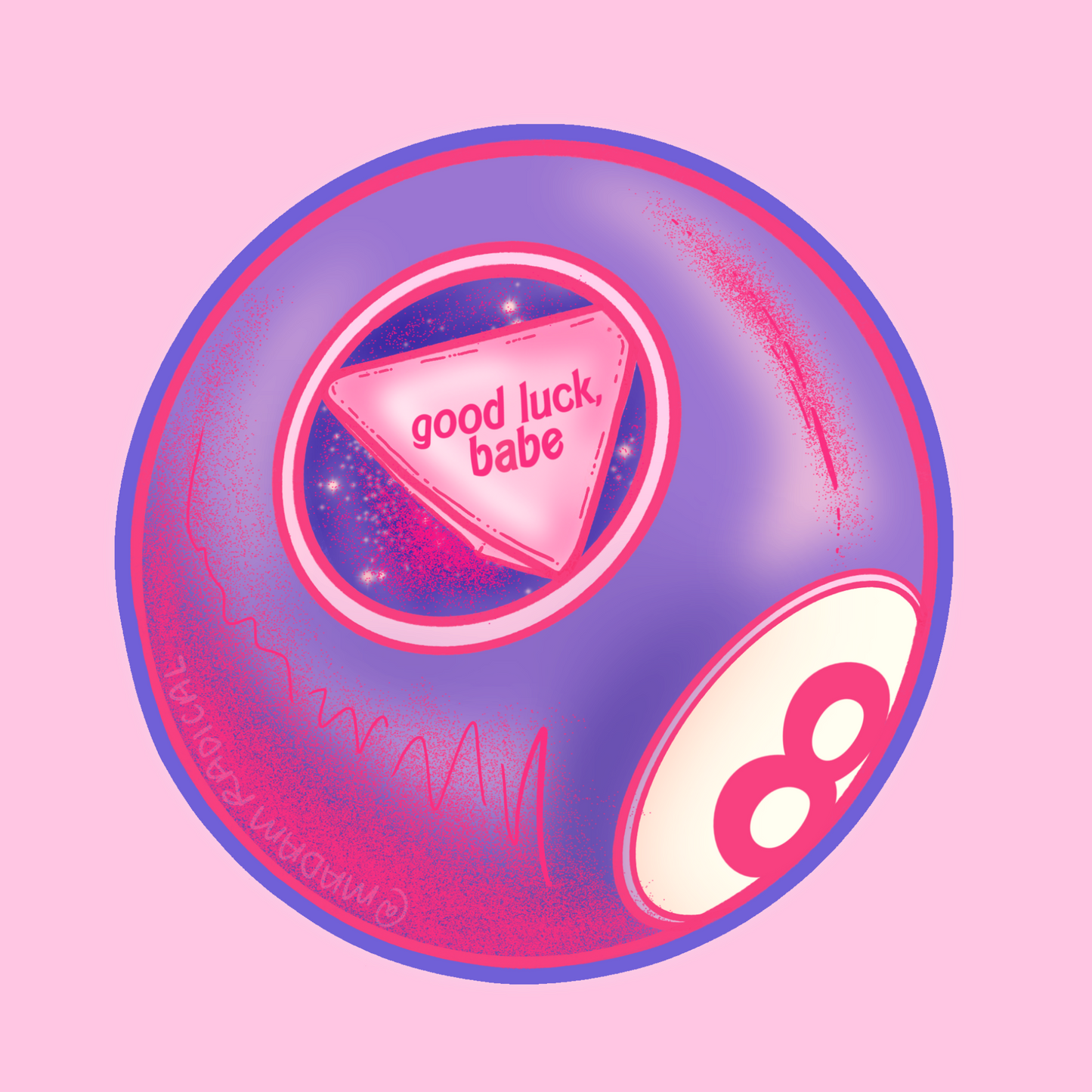 Chappell Roan Good Luck Babe 8 Ball Magic Satire Novelty Waterproof Vinyl Sticker DTF