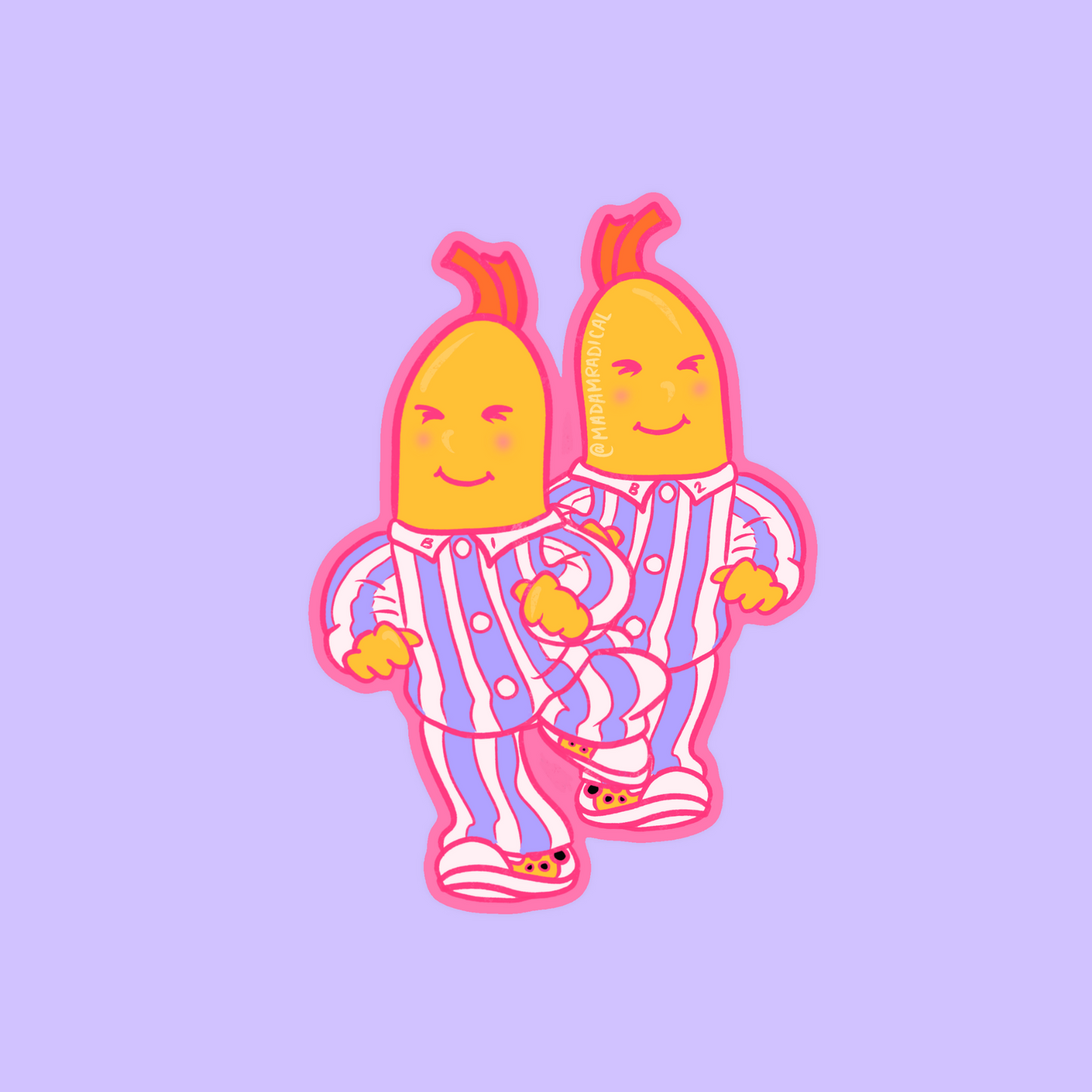 Bananas in Pyjamas Nostalgia Novelty Waterproof Vinyl Sticker DTF
