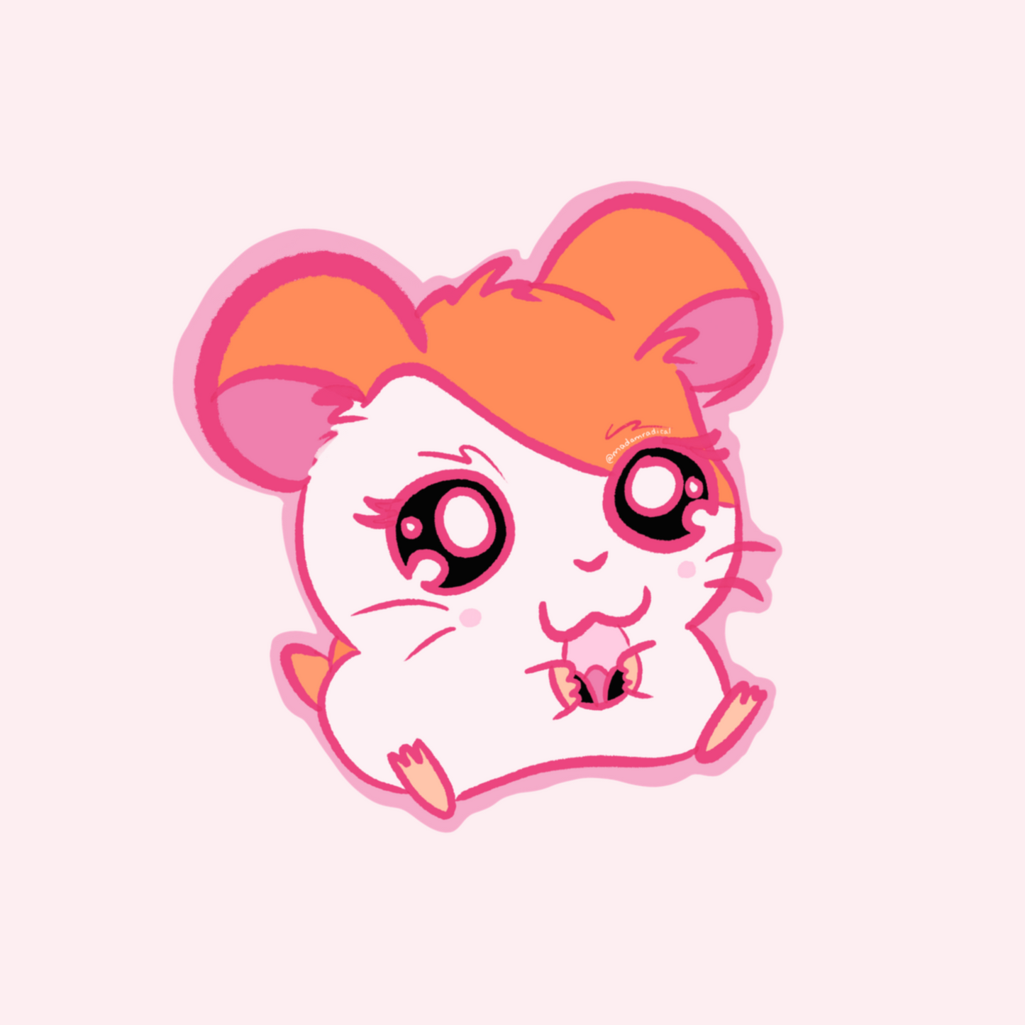 Hamtaro Hamster Retro Nostalgic Anime Novelty Waterproof Vinyl Sticker DTF