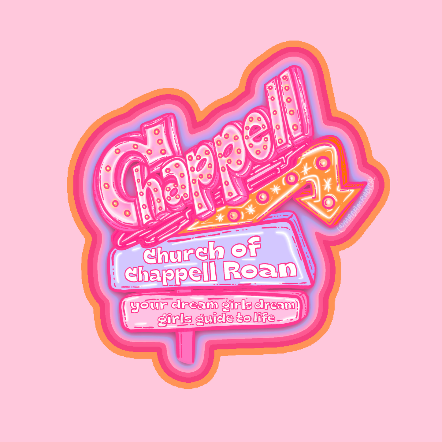 Chappell Roan Church of Drag Queen Millennial Vegas Novelty Waterproof Vinyl Sticker DTF