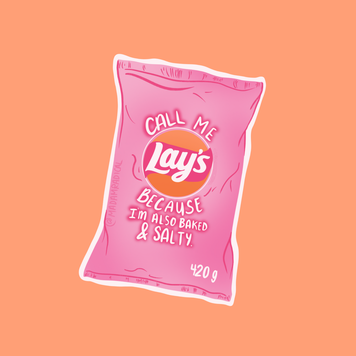 Lays Chips Sassy Stoner 420 Cannabis Satire Novelty Waterproof Vinyl Sticker DTF