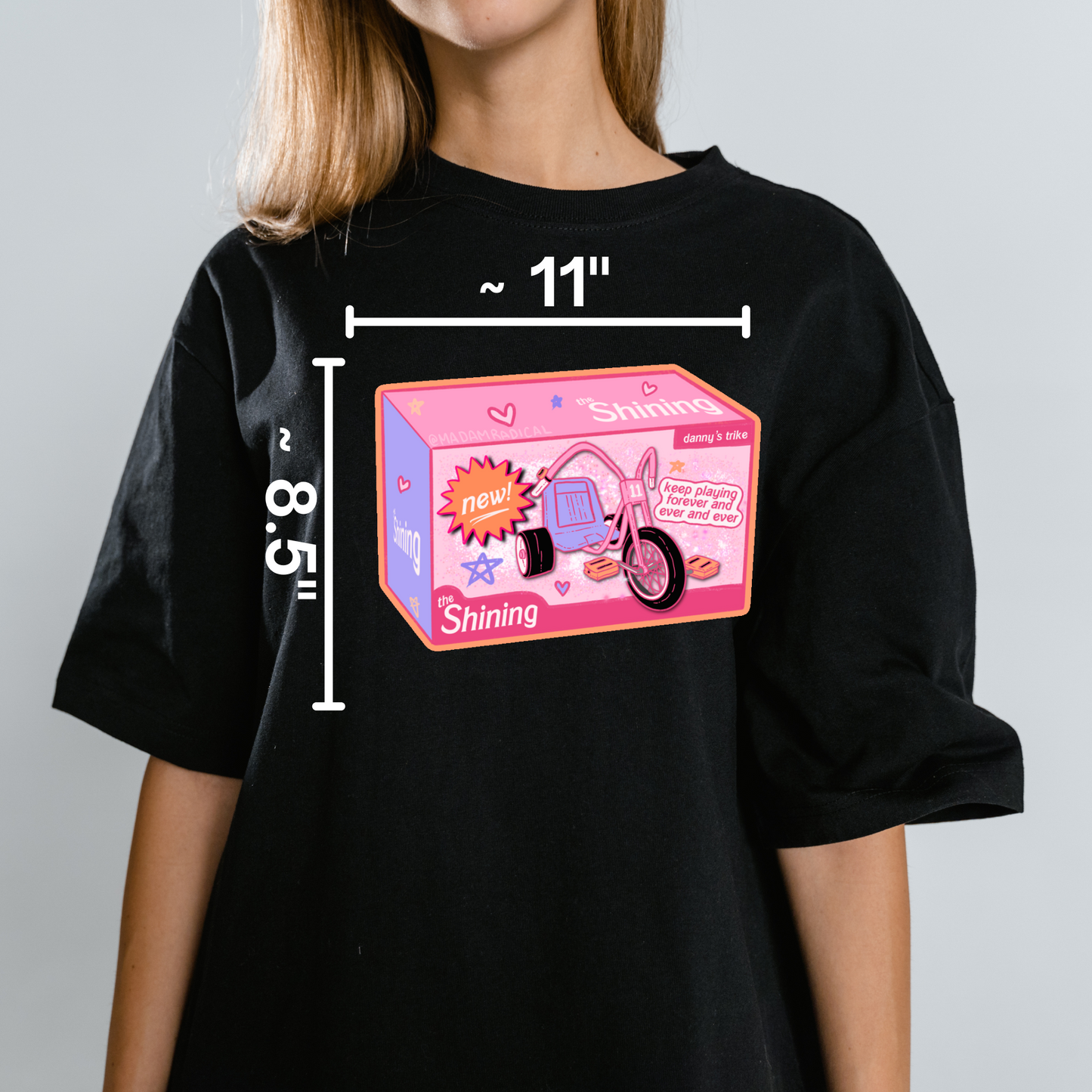 The Shining Barbie Danny's Trike Halloween Nostaglia Novelty Waterproof Vinyl Sticker DTF