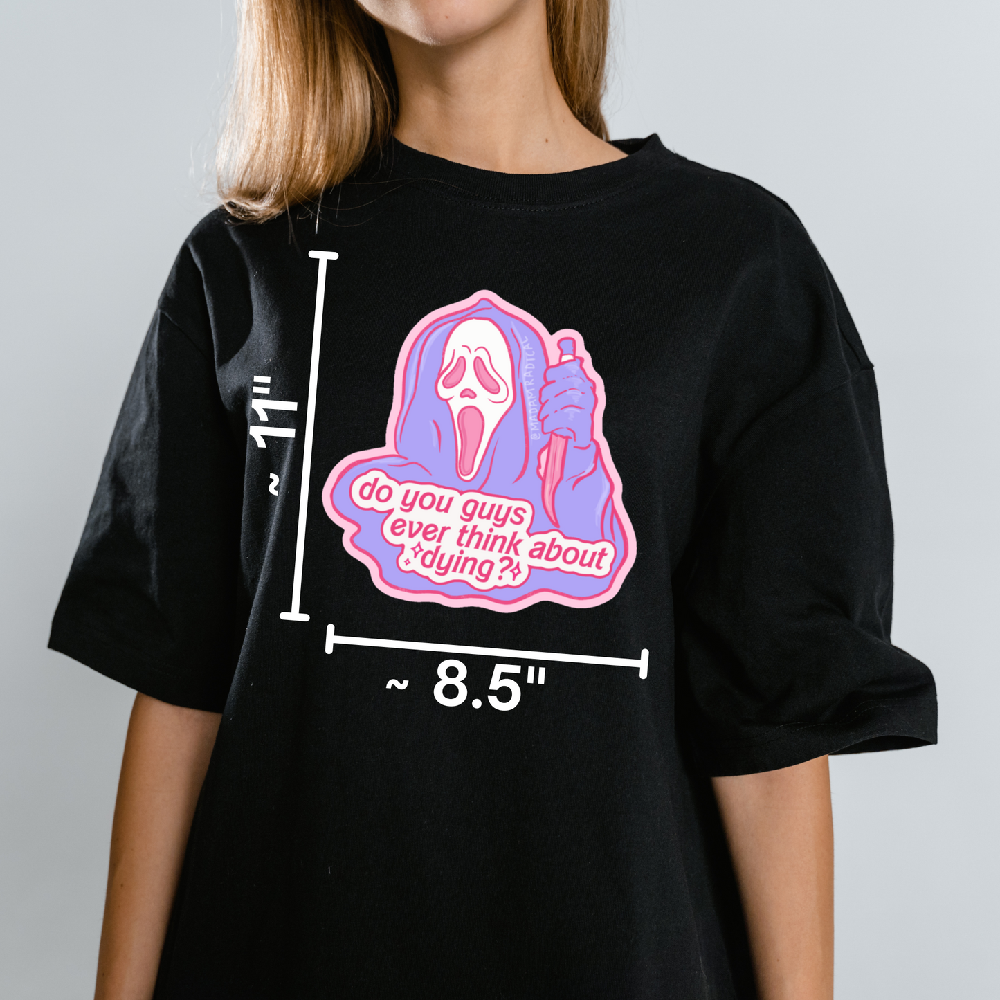 Do You Guys Ever Think About Dying Ghostface Scream Horror Waterproof Vinyl Sticker DTF