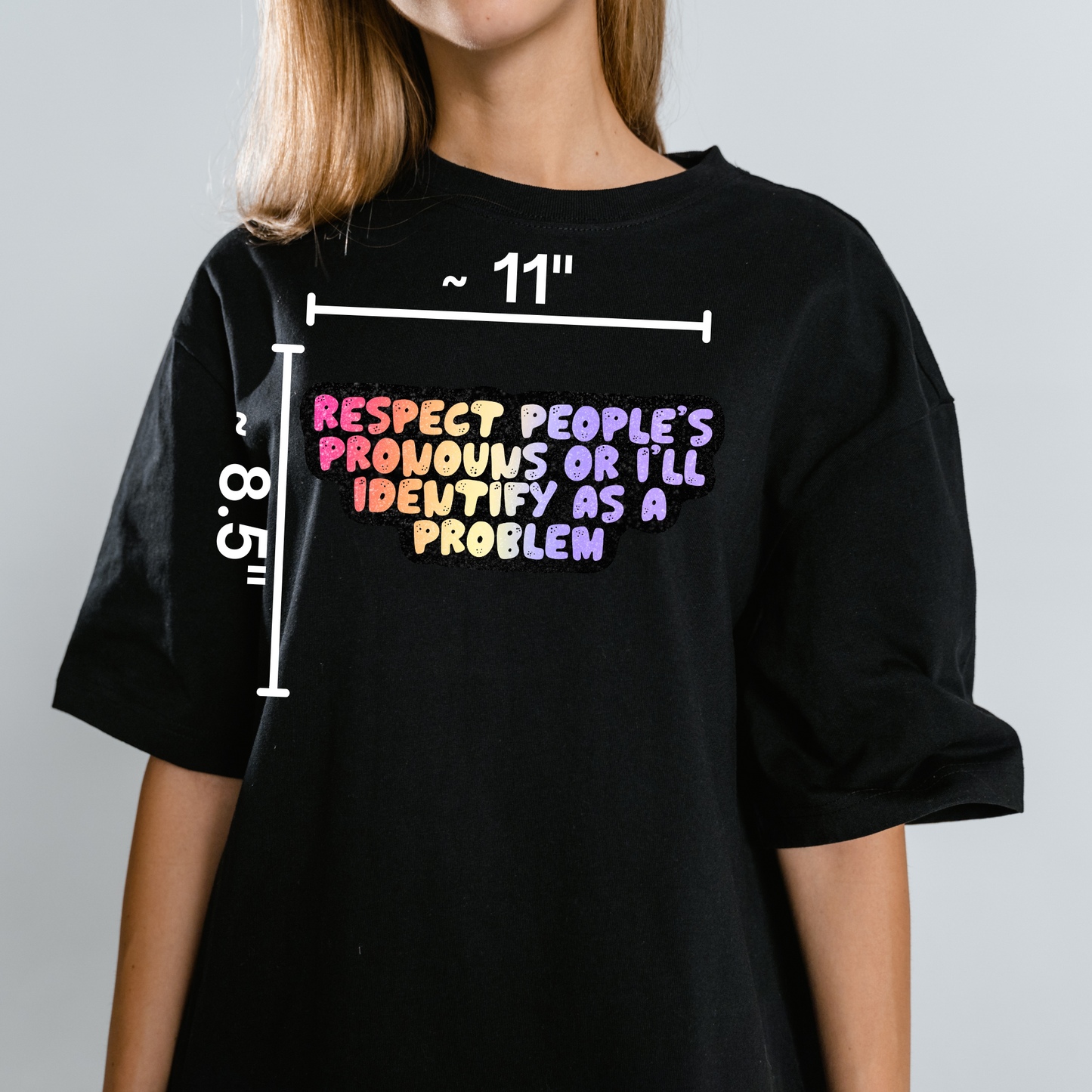 Respect Pronouns Or... Problem Pride Gay LGBTQIA2S+ Novelty Waterproof Vinyl Sticker DTF