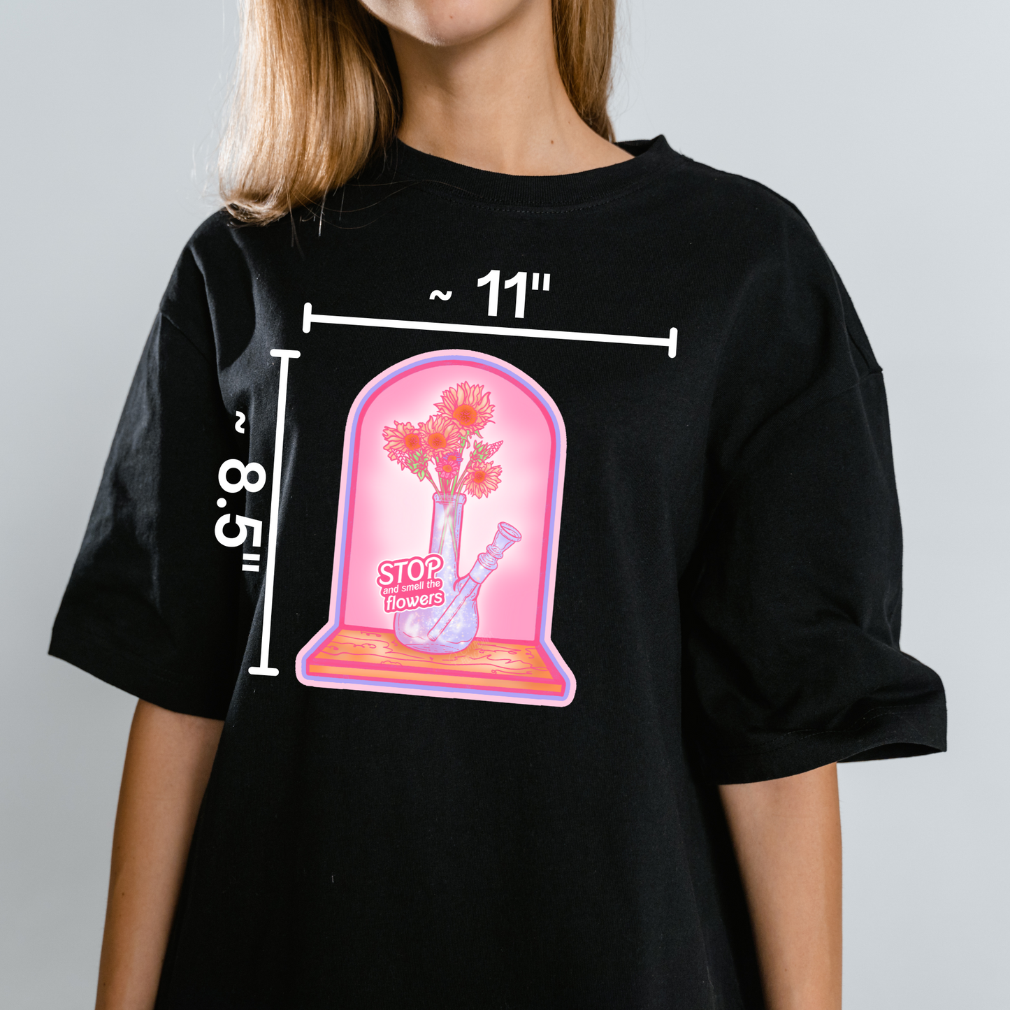 Smell The Flowers Stoner Satire Novelty Waterproof Vinyl Sticker DTF