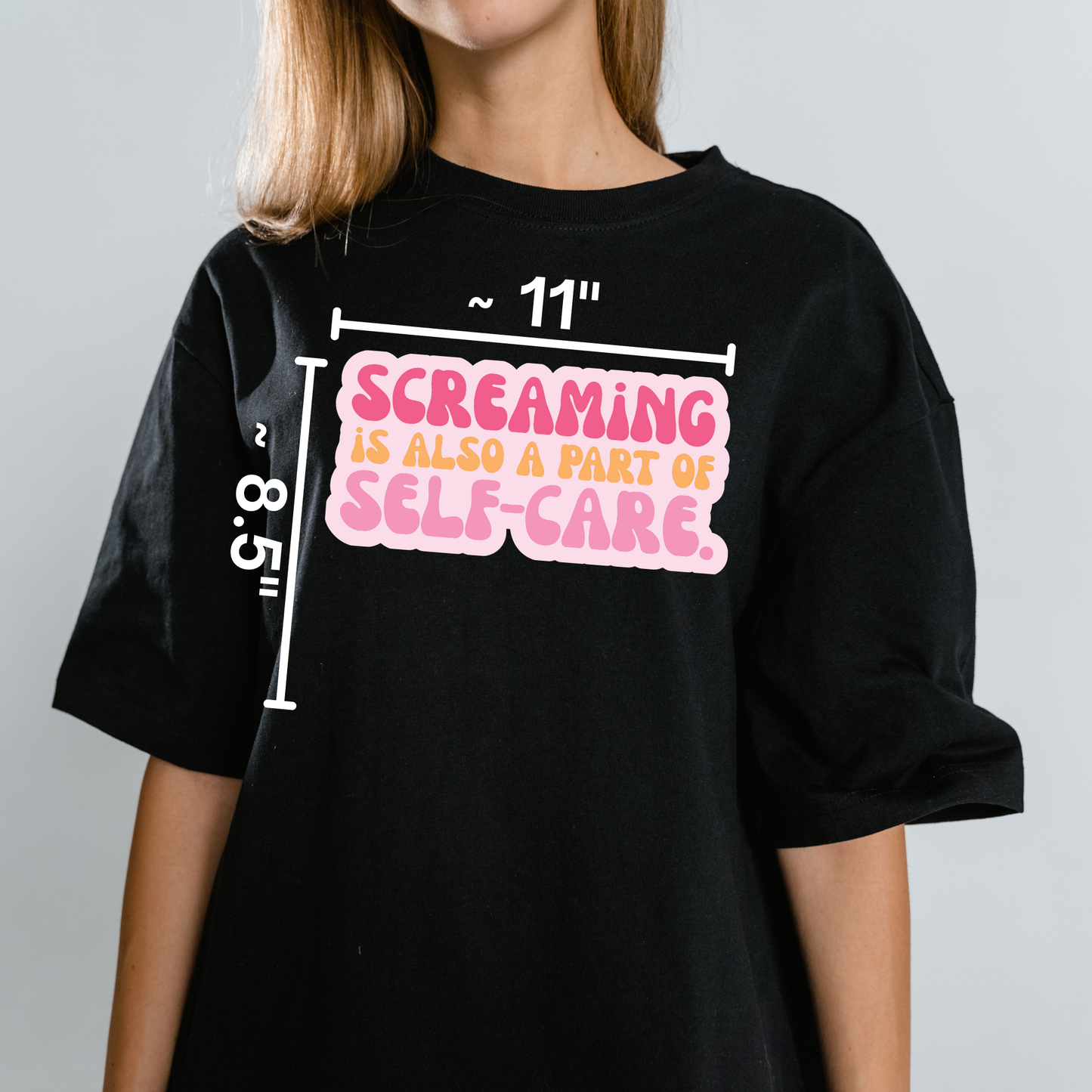 Screaming is Self Care Satire Anti-Humour Novelty Waterproof Vinyl Sticker DTF
