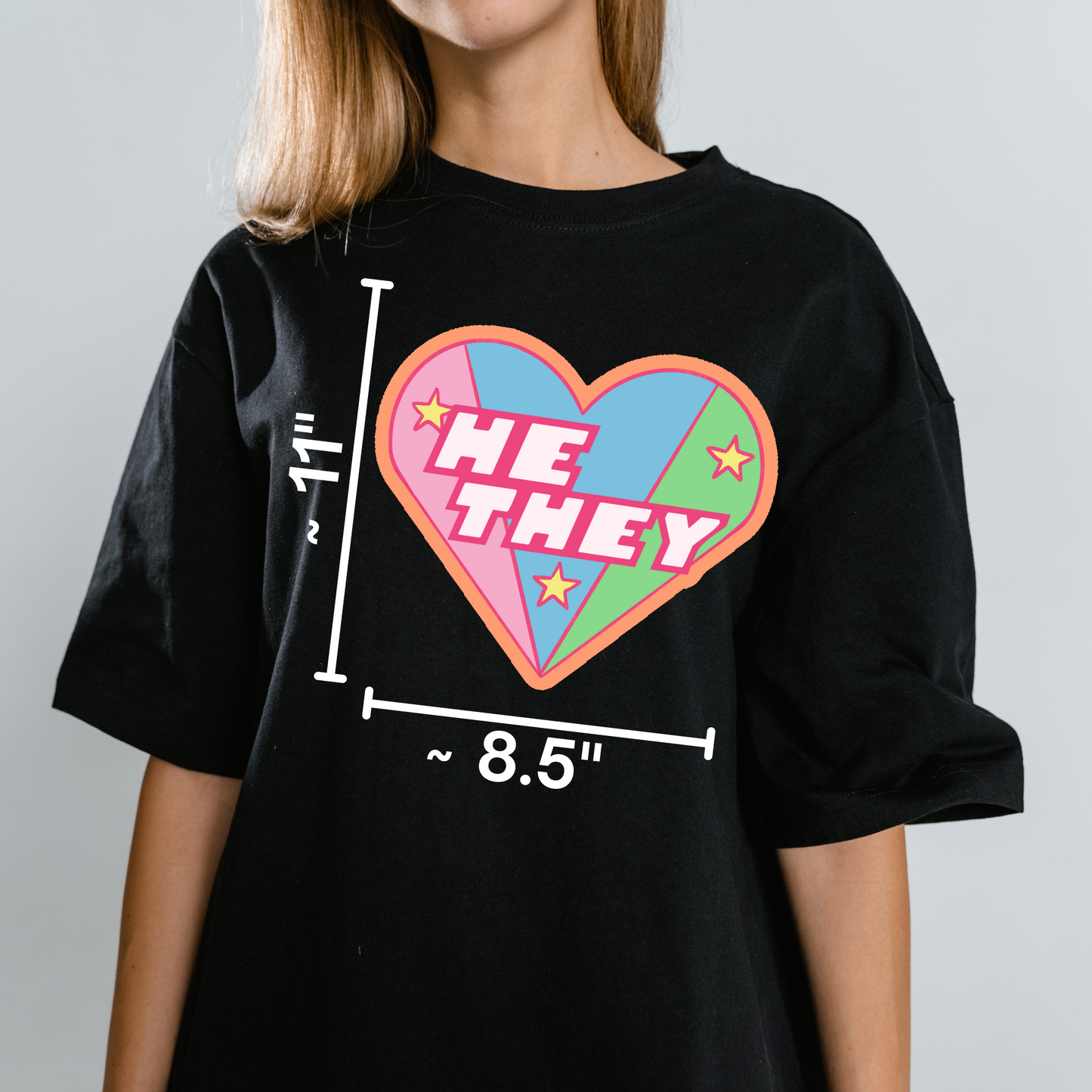 He/They Pronouns Powerpuff Girls Nostalgia Novelty Pride Waterproof Vinyl Sticker DTF