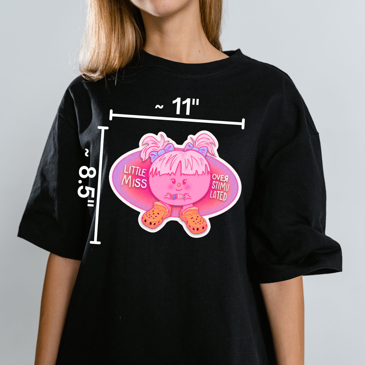 Little Miss Overstimulated ADHD Autism AudHD Millennial Throwback Novelty Waterproof Vinyl Sticker DTF