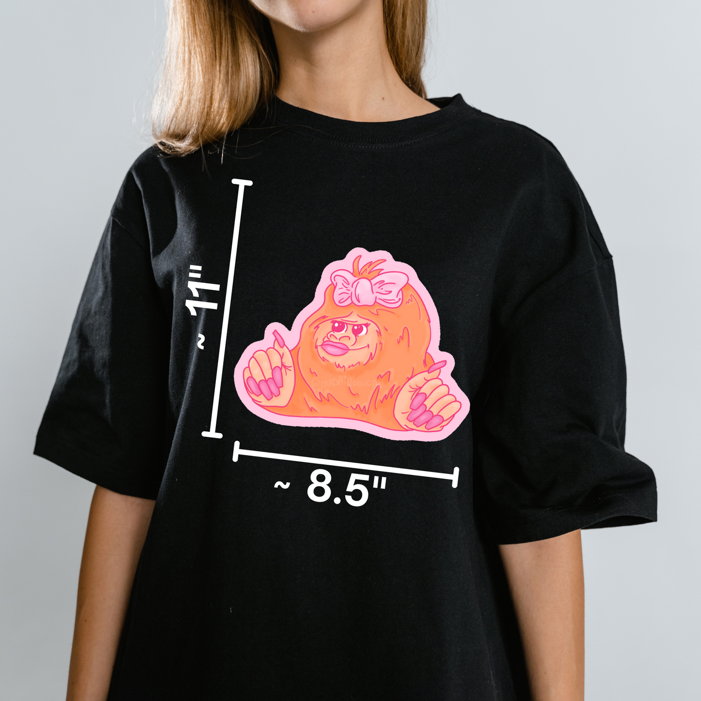 Sasquatch Sass Girly Cryptic Satire Novelty Waterproof Vinyl Sticker DTF