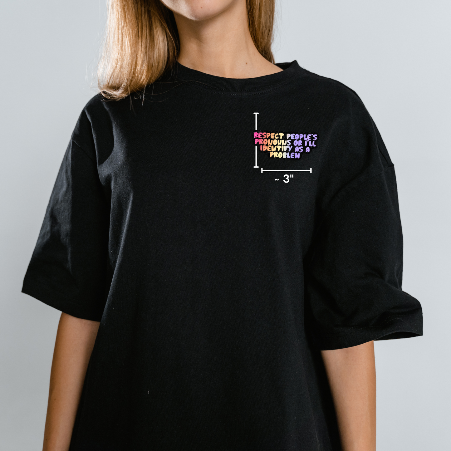 Respect Pronouns Or... Problem Pride Gay LGBTQIA2S+ Novelty Waterproof Vinyl Sticker DTF