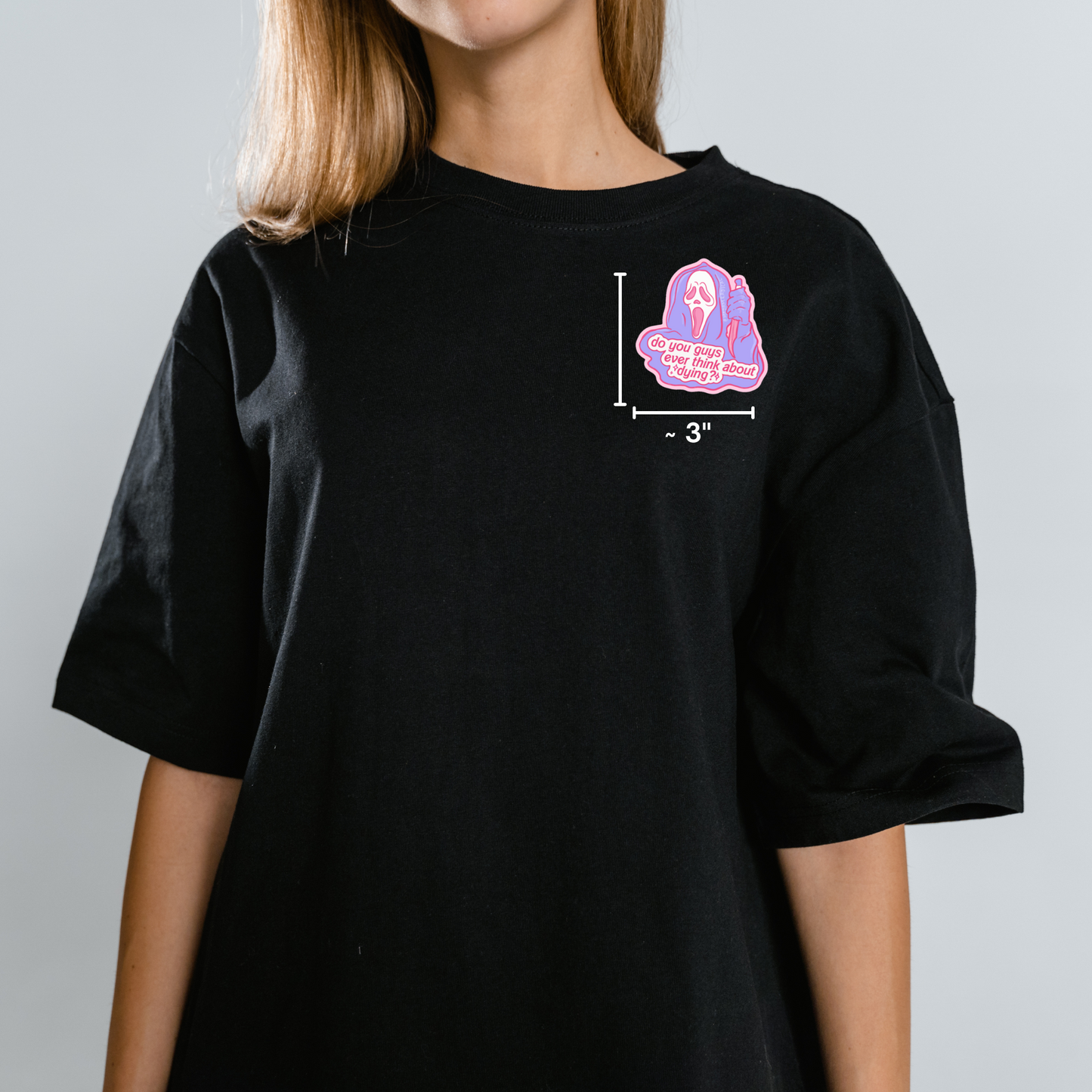 Do You Guys Ever Think About Dying Ghostface Scream Horror Waterproof Vinyl Sticker DTF