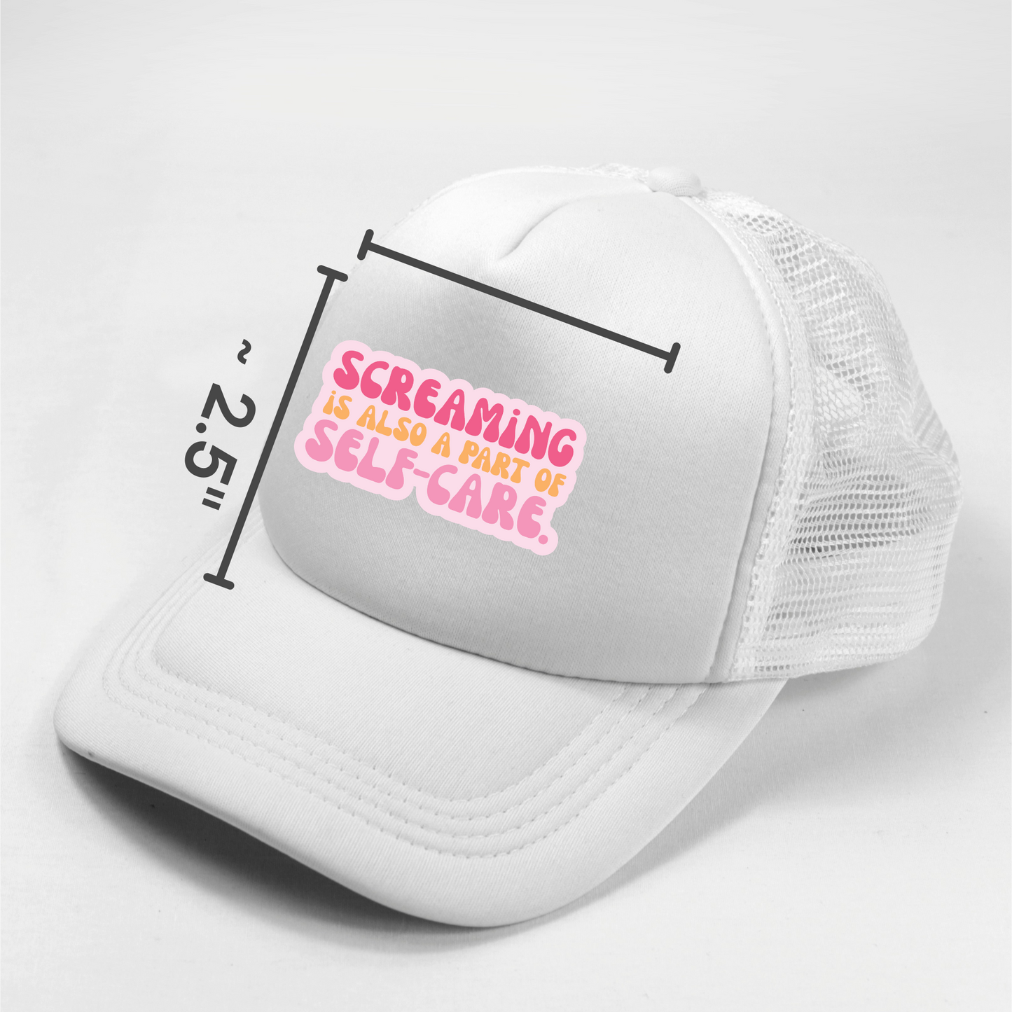 Screaming is Self Care Satire Anti-Humour Novelty Waterproof Vinyl Sticker DTF