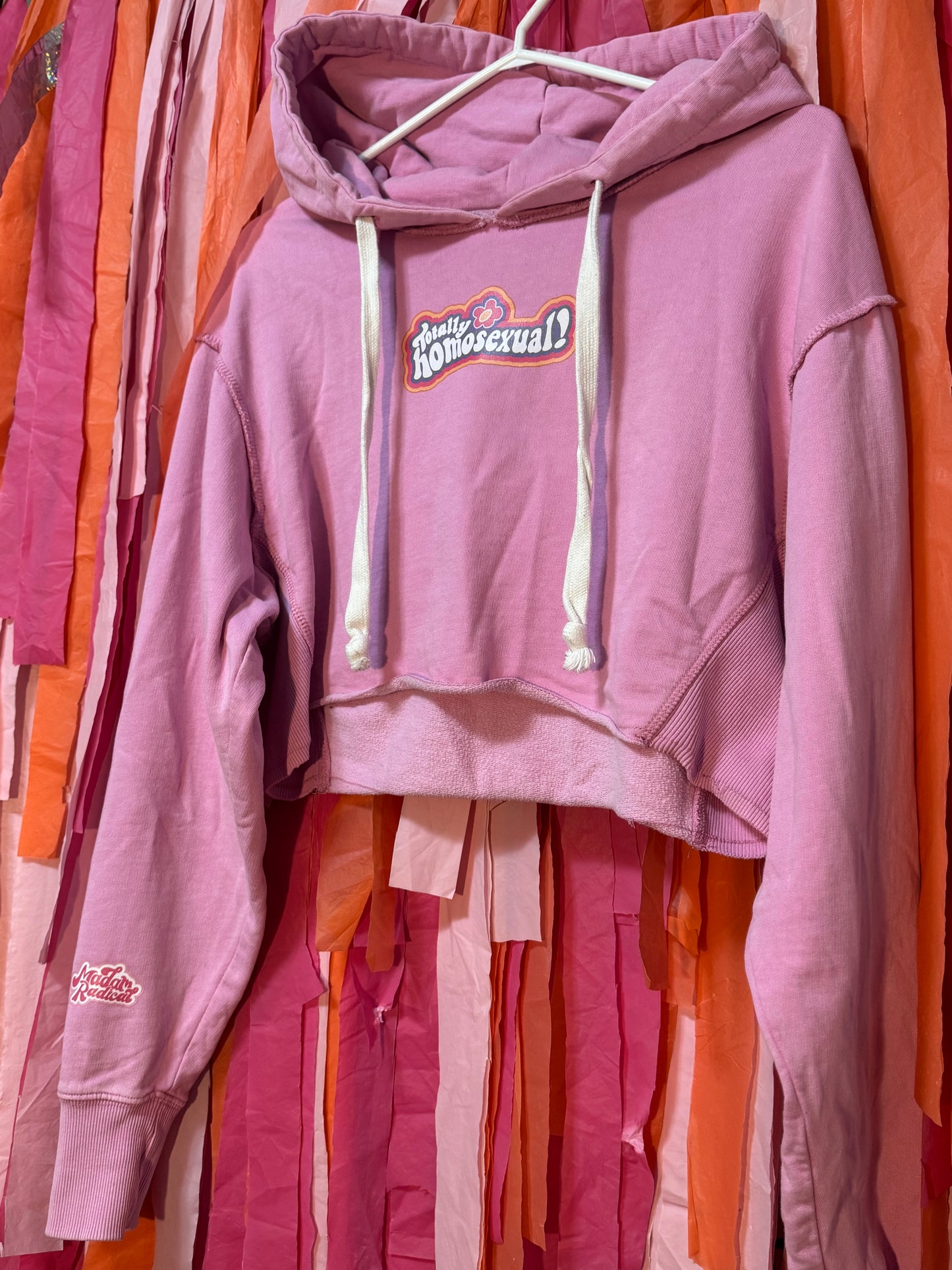 Totally Homosexual Retro Novelty Upcycled Cropped Hoodie