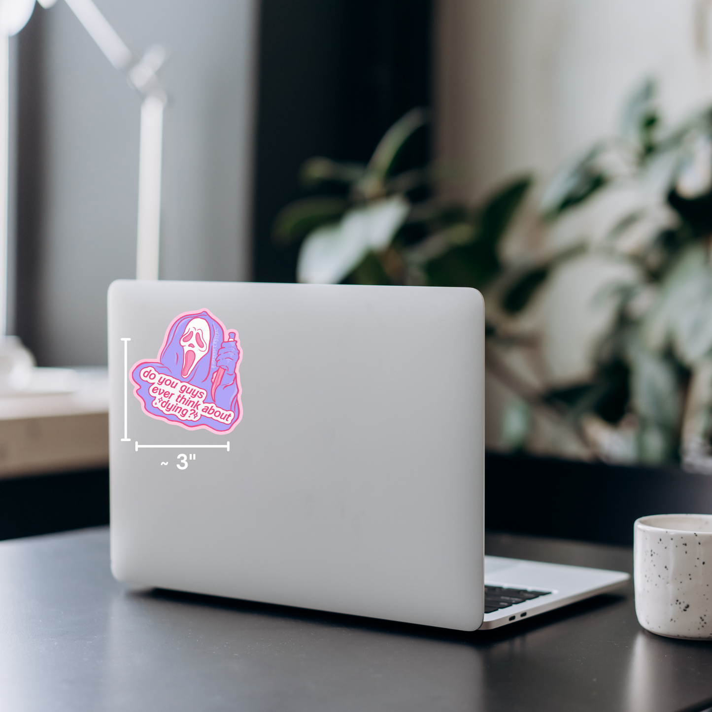 Do You Guys Ever Think About Dying Ghostface Scream Horror Waterproof Vinyl Sticker DTF