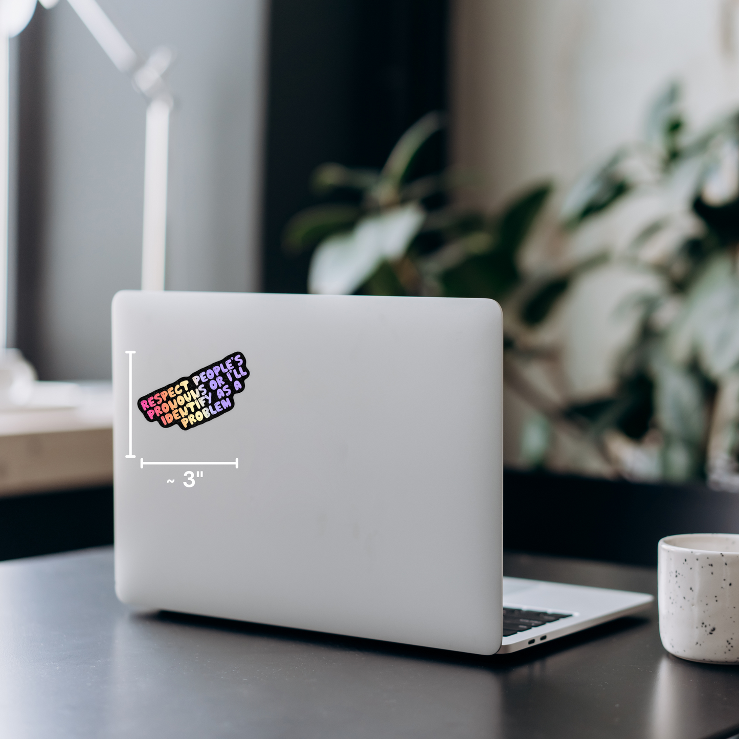 Respect Pronouns Or... Problem Pride Gay LGBTQIA2S+ Novelty Waterproof Vinyl Sticker DTF