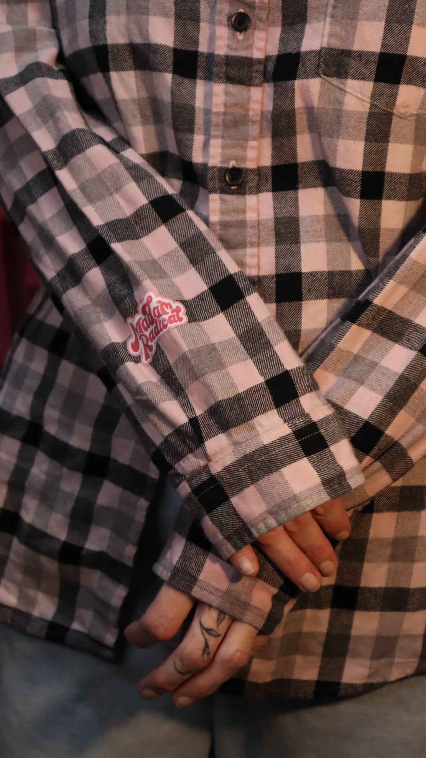 Good Luck Babe Chappell Roan Magic 8 Ball Plaid Flannel Shirt Upcycled