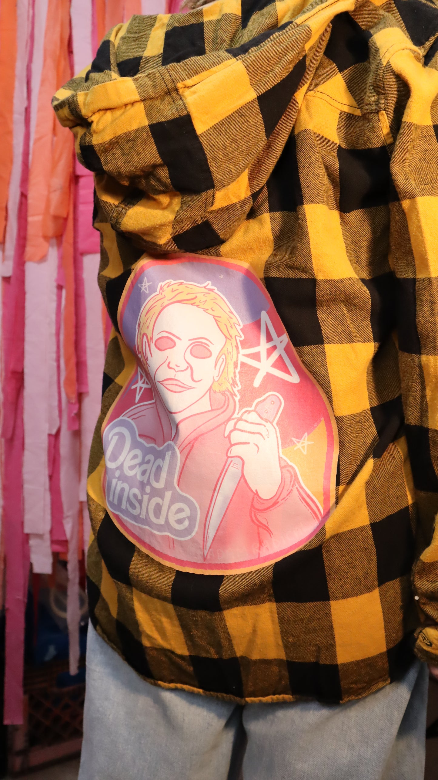 Michael Myers Halloween Distressed Grunge Plaid Hoodie Upcycled Canada