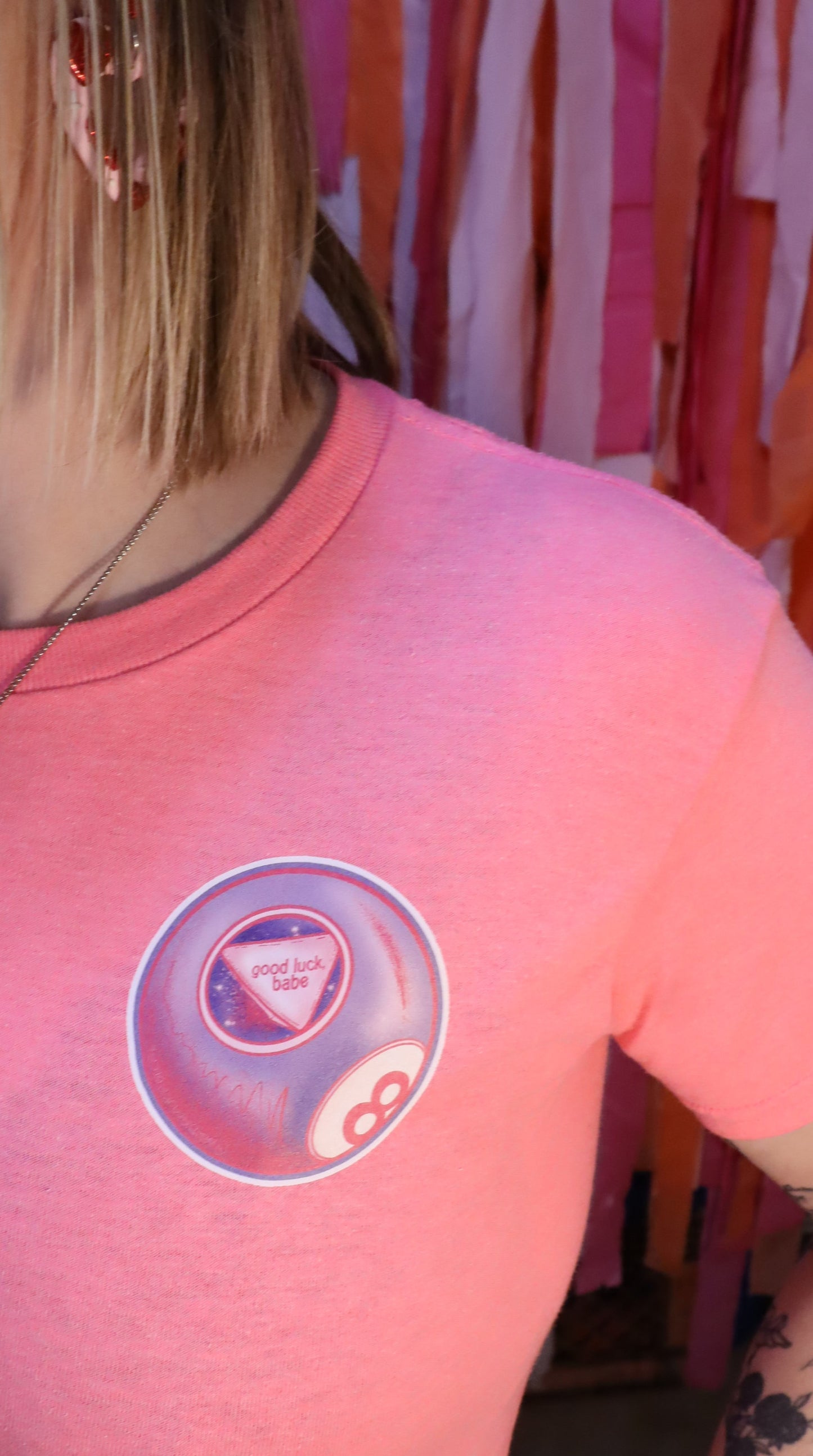 Good Luck Babe Chappell Roan Neon Pink Magic 8 Ball Upcycled Canada