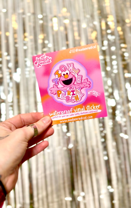 Fuzzy Toy 'Tickle the Patriarchy' Waterproof Stickers | UV-Resistant Vinyl Decals
