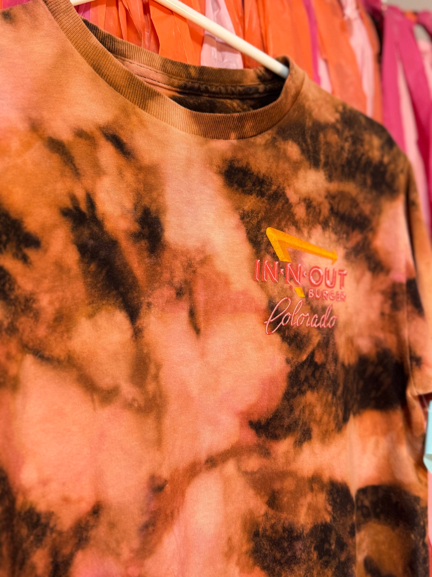 In-N-Out Graphic TShirt Bleach Dyed Upcycled Canada