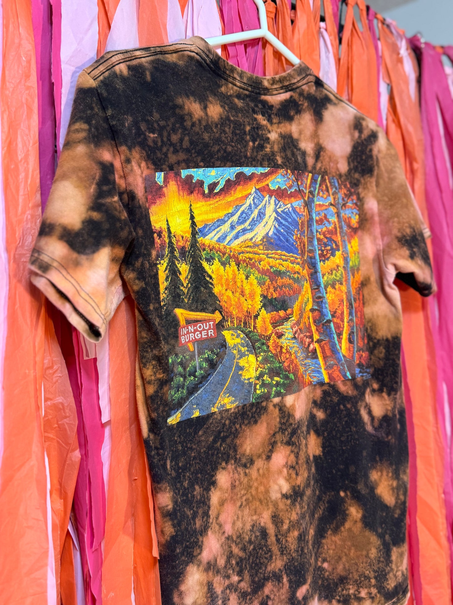 In-N-Out Graphic TShirt Bleach Dyed Upcycled Canada
