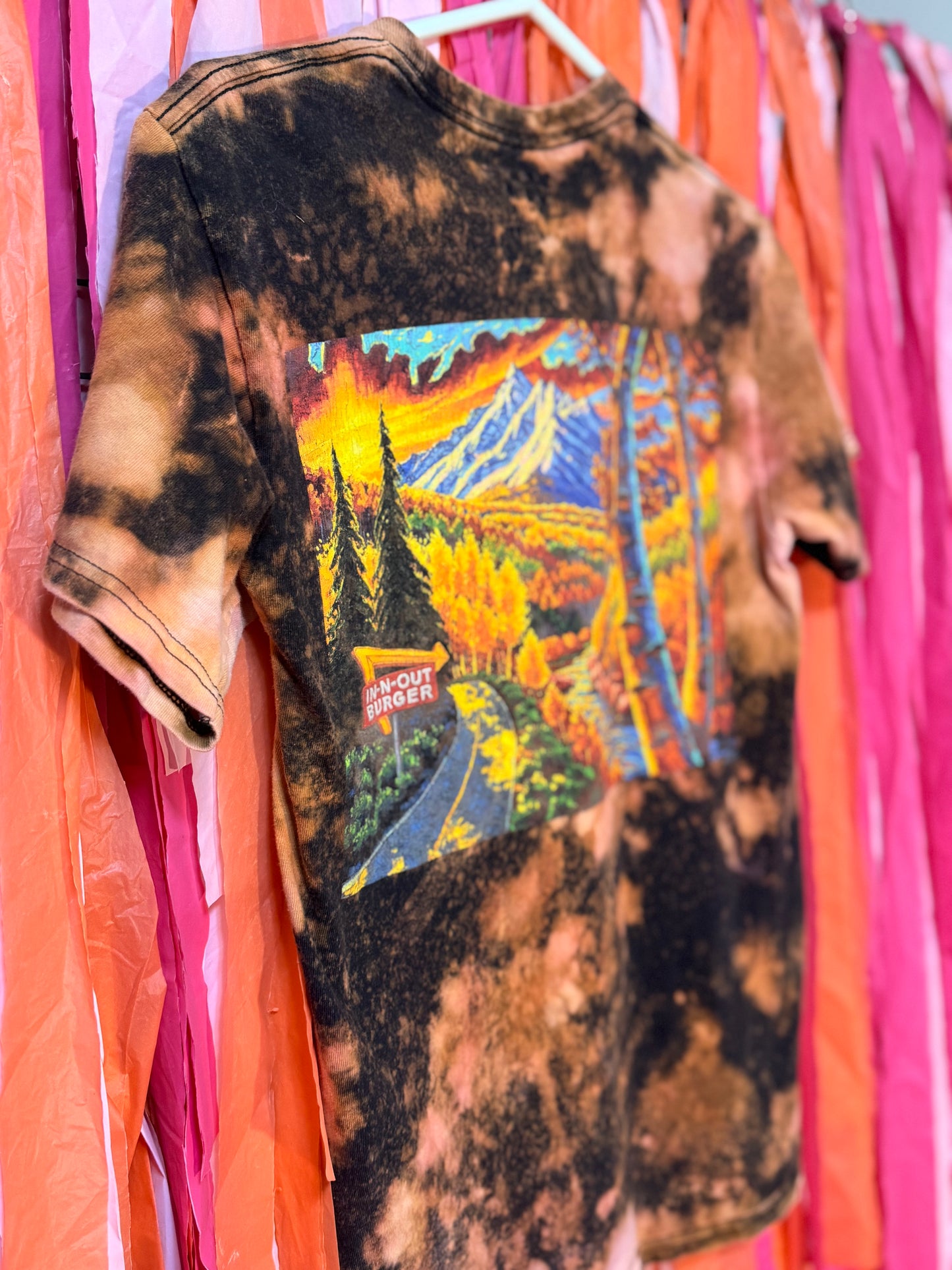 In-N-Out Graphic TShirt Bleach Dyed Upcycled Canada