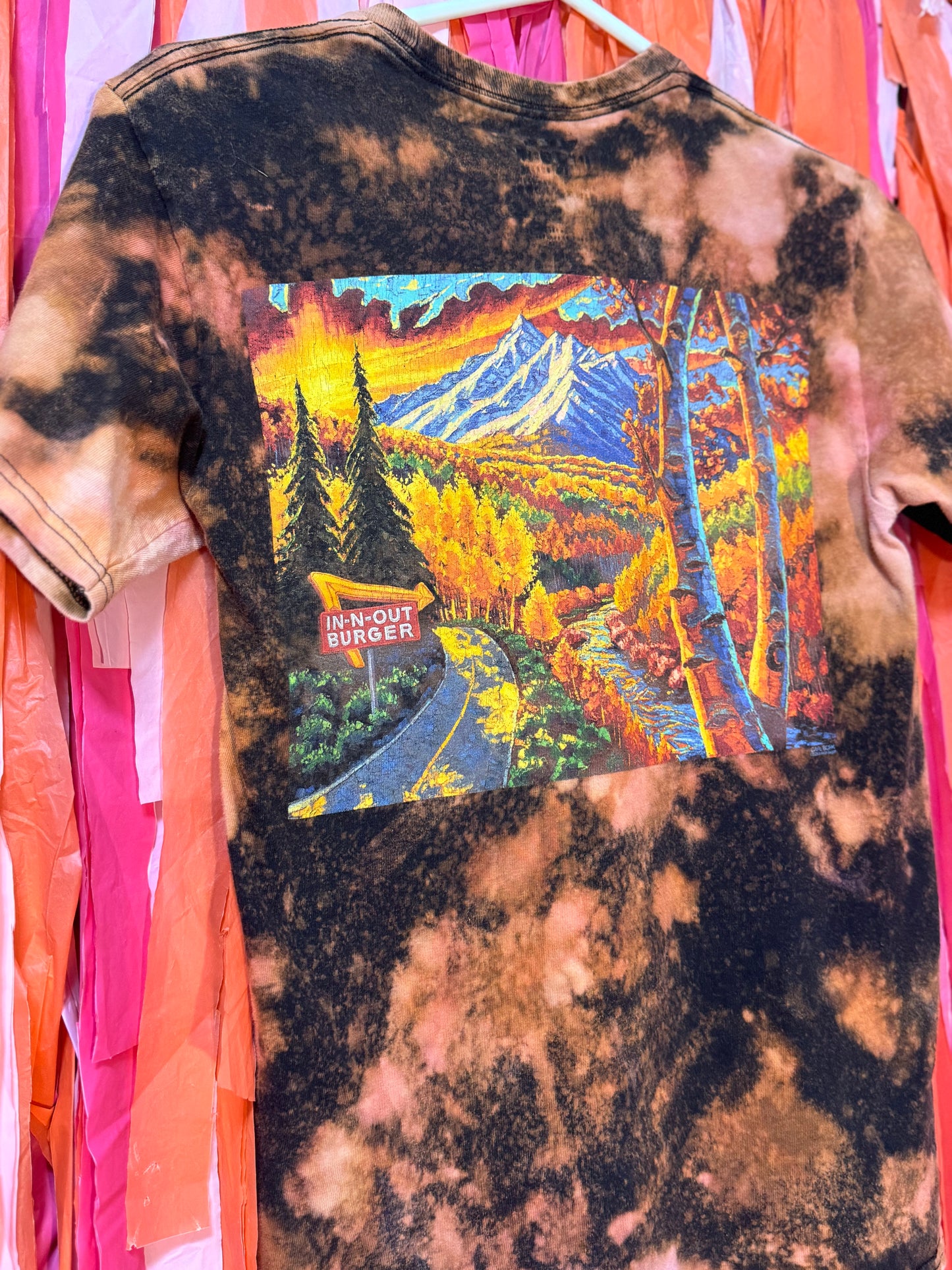 In-N-Out Graphic TShirt Bleach Dyed Upcycled Canada