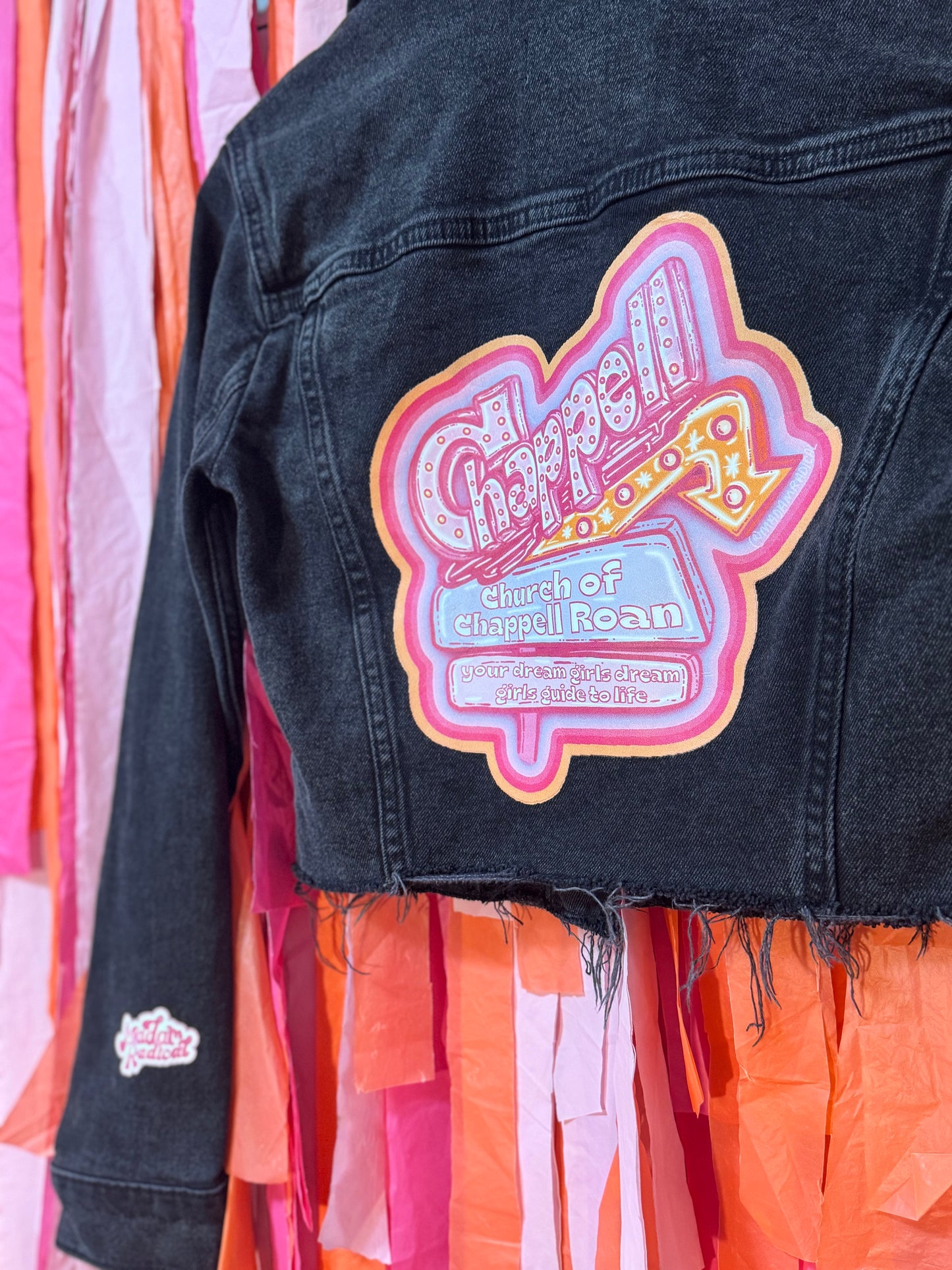 Chappell Roan Denim Jacket Patchwork Style DTF Print Hollister Upcycled Canada