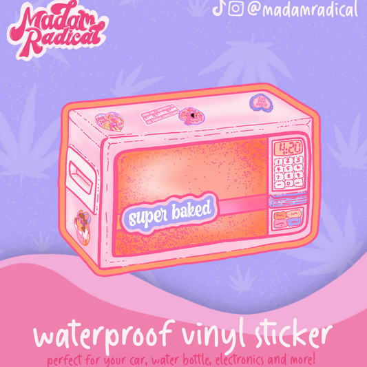 Super Baked Oven Stoner Satire Novelty Waterproof Vinyl Sticker DTF