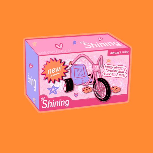 The Shining Barbie Danny's Trike Halloween Nostaglia Novelty Waterproof Vinyl Sticker DTF Earrings