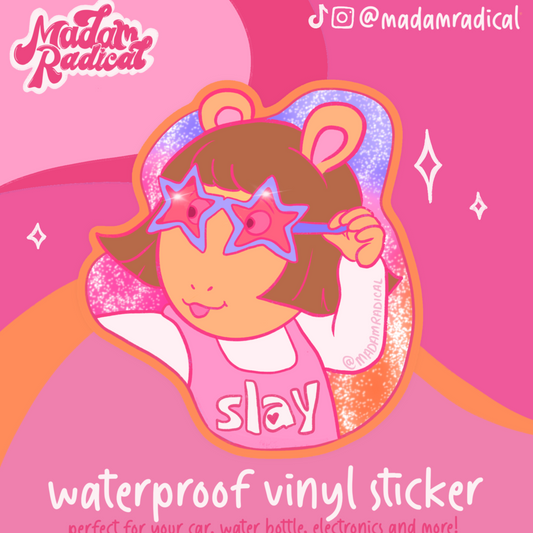 DW Slay Y2K Nostalgia Satire Novelty Waterproof Vinyl Sticker DTF