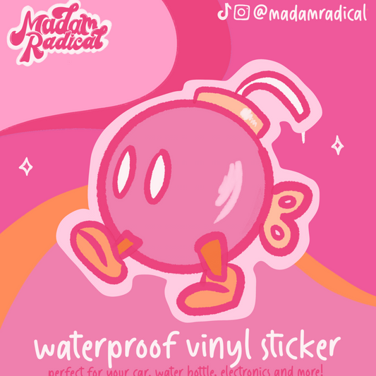 Mario Bomb-Omb Y2K Nostalgia Satire Novelty Waterproof Vinyl Sticker DTF