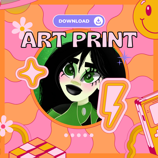 Green Villain meets Bratz: A Stylish Art Print