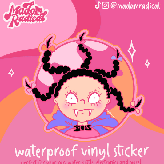 Mona the Vampire Y2K Nostalgia Satire Novelty Waterproof Vinyl Sticker DTF