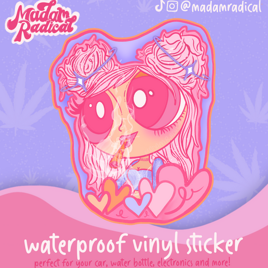 Brat Girl Stoner Satire Novelty Waterproof Vinyl Sticker DTF