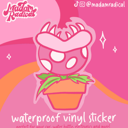 Mario Piranha Plant Y2K Nostalgia Satire Novelty Waterproof Vinyl Sticker DTF