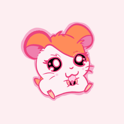 Hamtaro Hamster Retro Nostalgic Anime Novelty Waterproof Vinyl Sticker DTF Earrings