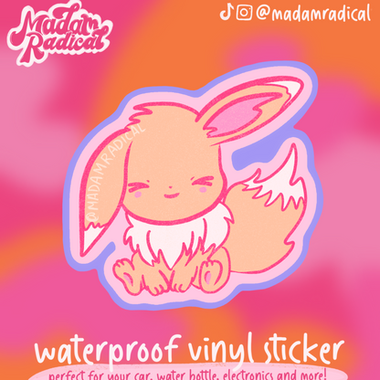 Eevee Pokemon Retro Y2K Novelty Waterproof Vinyl Sticker DTF