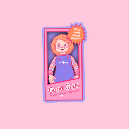 Chucky Barbie Good Guys Halloween Nostaglia Novelty Waterproof Vinyl Sticker DTF Earrings