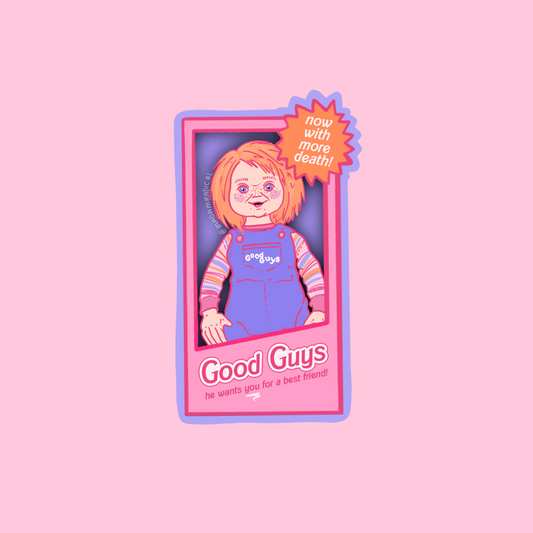 Chucky Barbie Good Guys Halloween Nostaglia Novelty Waterproof Vinyl Sticker DTF Earrings