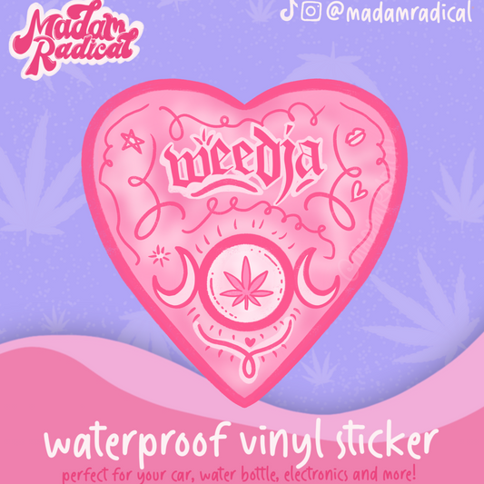 Ouija Planchette Witch Stoner Satire Novelty Waterproof Vinyl Sticker DTF