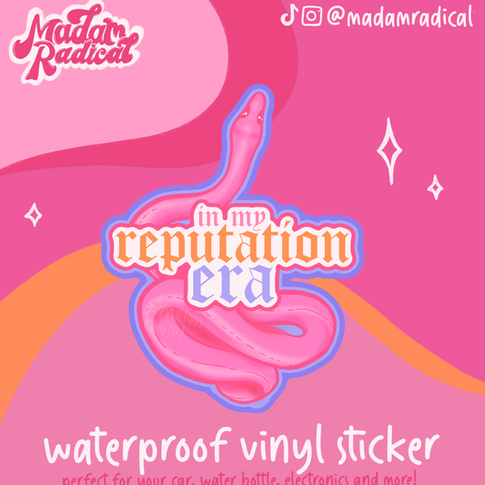 Swift Reputation Era Snake Gothic Novelty Waterproof Vinyl Sticker DTF