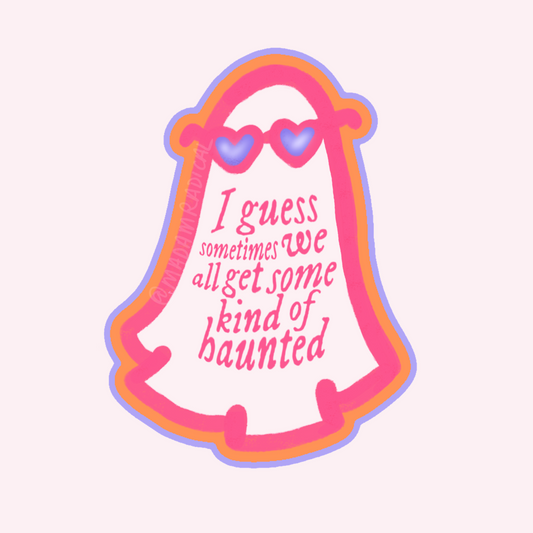 Taylor Swift Haunted Inspired Design Ghost Spooky Earrings DTF Waterproof Vinyl Sticker